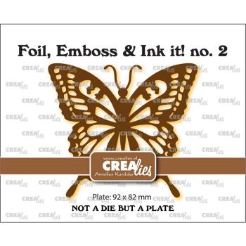 Crealies - Foil, Emboss - Ink it!  - Swallowtail Butterfly - Schablone - Platte 