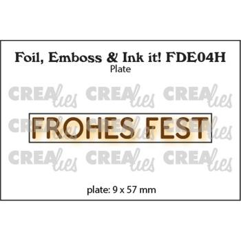 Crealies - Foil, Emboss - Ink it!  - Frohes Fest  - Schablone - Platte 