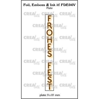 Crealies - Foil, Emboss - Ink it!  - Frohes Fest  - Schablone - Platte 