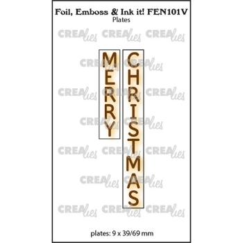 Crealies - Foil, Emboss - Ink it!  - Merry Christmas  - Schablone - Platte 