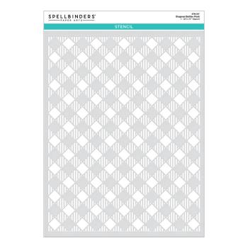 Spellbinders -Stencil - "Diagonal Buffalo Plaid" - Schablone