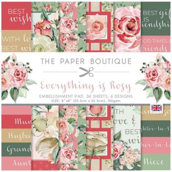 The Paper Boutique - Embellishment Pad - Everything Is Rosy  - 8x8 Inch - Designpapier
