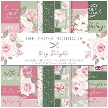 The Paper Boutique - Embellishment Pad - Rosy delights  - 8x8 Inch - Designpapier