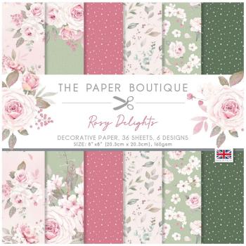 The Paper Boutique - Decorative Paper - Rosy delights  - 8x8 Inch - Paper Pad - Designpapier