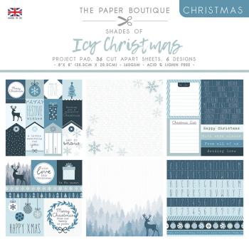 The Paper Boutique - Project Pad -  Shades of icy Christmas  - 8x8 Inch - Paper Pad - Designpapier