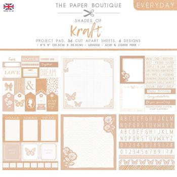 The Paper Boutique - Project Pad -  Everyday shades of Kraft  - 8x8 Inch - Paper Pad - Designpapier