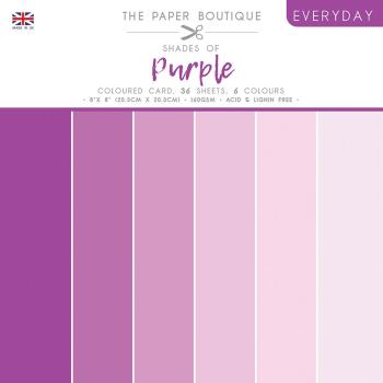 The Paper Boutique - Colour Card - Everyday shades of purple - 8x8 Inch - Cardstock
