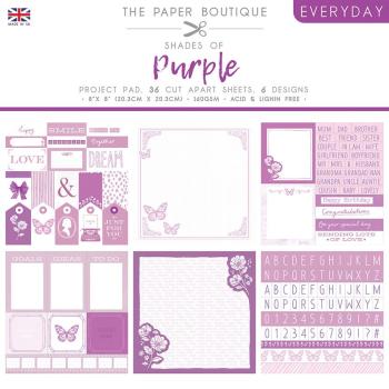 The Paper Boutique - Project Pad -  Everyday shades of purple  - 8x8 Inch - Paper Pad - Designpapier
