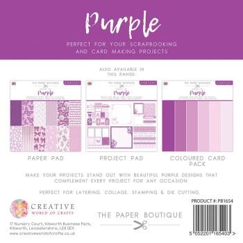 The Paper Boutique - Decorative Paper - Everyday shades of purple - 8x8 Inch - Paper Pad - Designpapier