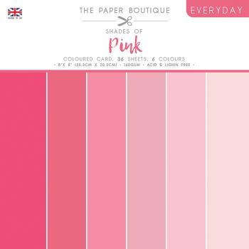 The Paper Boutique - Coloured Card -  Everyday shades of pink  - 8x8 Inch - Cardstock