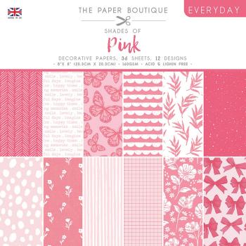 The Paper Boutique - Decorative Paper - Everyday shades of pink - 8x8 Inch - Paper Pad - Designpapier