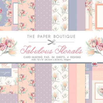 The Paper Boutique - Card-Making Pad -  Fabulous florals  - 12x12 Inch - Paper Pad - Designpapier