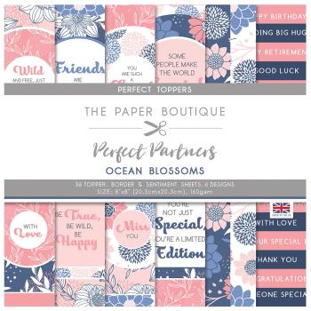 The Paper Boutique - Perfect Partners Toppers -  Ocean blossoms  - 8x8 Inch - Designpapier