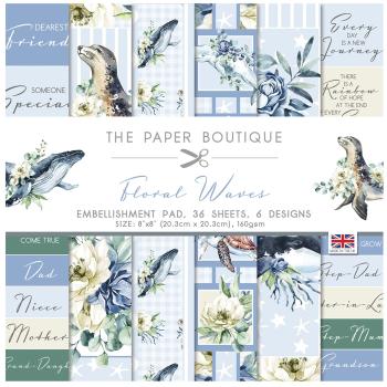 The Paper Boutique - Embellishment Pad - Floral waves  - 8x8 Inch - Designpapier