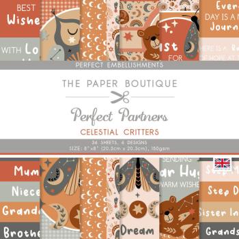 The Paper Boutique - Decorative Paper - Celestial Critters Embell - 8x8 Inch - Paper Pad - Designpapier