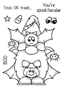 Woodware - Clear Stamps - Bat Gnome  - Stempel 