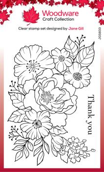 Woodware - Clear Stamps - Floral Thank You  - Stempel 