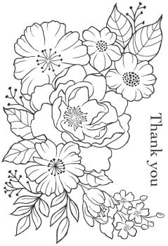 Woodware - Clear Stamps - Floral Thank You  - Stempel 