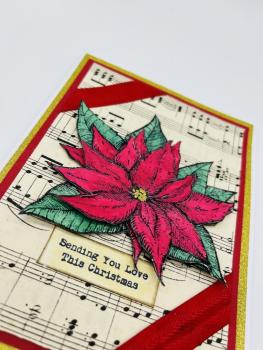 IndigoBlu "Poinsettia Collage" A6 Rubber Stamp