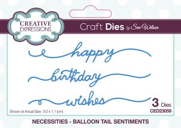 Creative Expressions - Craft Dies - Balloon Tail Sentiments - Stanze