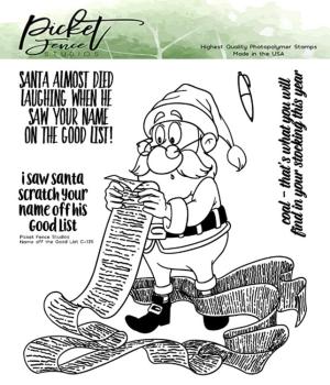 Picket Fence Studios - Clear Stamp - " Name off the Good List " - Stempel 