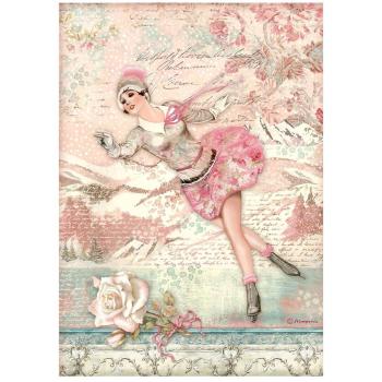 Stamperia "Sweet Winter Ice Skater" A4 Decoupage / Decopatch Papier 