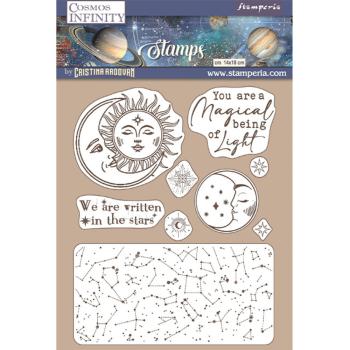 Stamperia Stempel "Cosmos Infinity Sun and Moon" Natural Rubber Stamp - (Naturkautschukstempel)