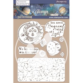 Stamperia Stempel "Cosmos Infinity Sun and Moon" Natural Rubber Stamp - (Naturkautschukstempel)