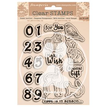 Stamperia Stempel " Numbers and Animals" Clear Stamps