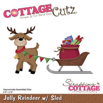 Scrapping Cottage - Dies - Jolly Reindeer w/ Sled - Stanze