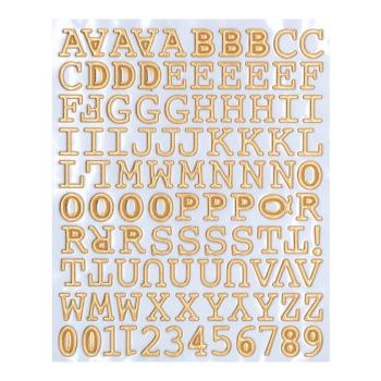 Spellbinders Sticker "Gold Puffy Alphabet " 