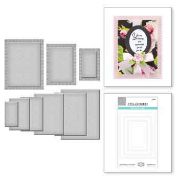 Spellbinders - Die Cuts - "Fluted Classics Rectangles Etched Dies" - Stanzteile