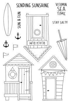 Janes Doodles "Beach Hut " Clear Stamp - Stempelset