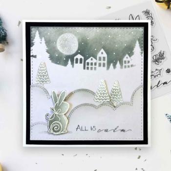 Polkadoodles  -Stempel - " All is Calm Winter Rabbits  " - Clear Stamp-Set