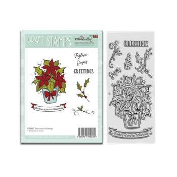 Polkadoodles  -Stempel - " Poinsettia Greetings  " - Clear Stamp-Set