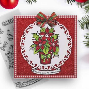 Polkadoodles  -Stempel - " Poinsettia Greetings  " - Clear Stamp-Set