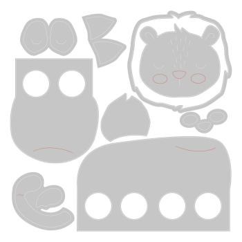 Sizzix Thinlits Craft Die-Set -  Animal Finger Puppets 