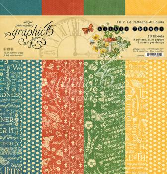 Graphic 45 "Little Things" 12x12" Patterns & Solid Pad