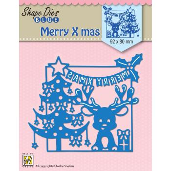 Nellie's Choice - Shape Dies Blue - "  Merry Christmas Scene  " - Stanze