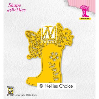 Nellie's Choice - Shape Dies - "  Boot with Flowers " - Stanze