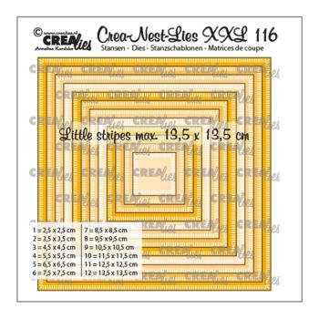 Crealies - Craft Die - Crea-Nest-Lies XXL Squares with little stripes - Stanzschablone 