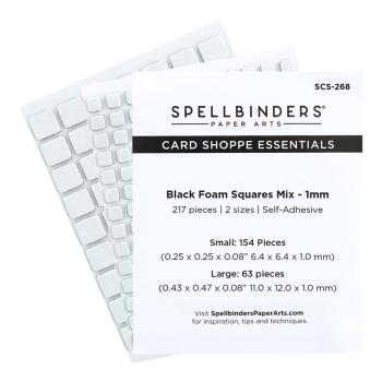 Spellbinders - Self-Adhesive Foam Squares Mix - "Black" - 3 D Klebepads - 1mm