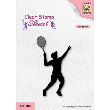 Nellie's Choice - Silhouet Clear Stamp - " Tennis Player " - Stempel