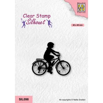 Nellie's Choice - Silhouet Clear Stamp - " Cycling-2 " - Stempel