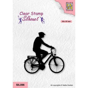 Nellie's Choice - Silhouet Clear Stamp - " Cycling " - Stempel