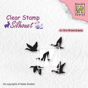 Nellie's Choice - Silhouet Clear Stamp - "  Flying Birds " - Stempel