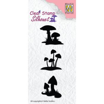 Nellie's Choice - Silhouet Clear Stamp - "  Mushrooms " - Stempel