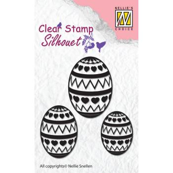 Nellie's Choice - Silhouet Clear Stamp - "  Easter Eggs " - Stempel