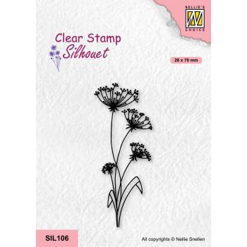 Nellie's Choice - Silhouet Clear Stamp - " Flowers -19 " - Stempel