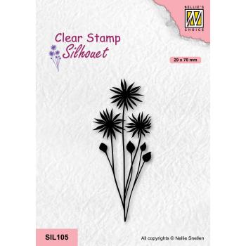 Nellie's Choice - Silhouet Clear Stamp - " Flower -18 " - Stempel